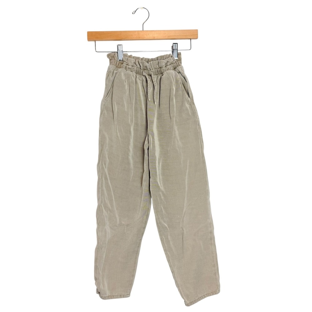 Zara Kids Khaki Tan Paperbag Waist Jogger Pants Size 10 Trousers